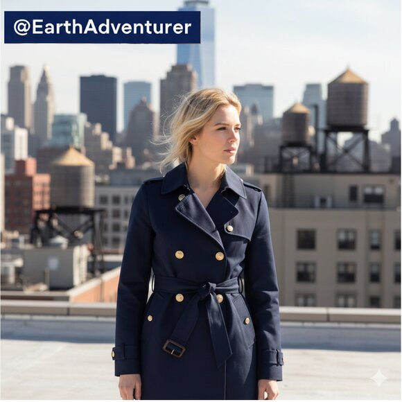 π¨ 50% OFF BUNDLES! ENDS 12/7 π¨ NWT J.Crew Navy Trenchcoat - Picture 2 of 11